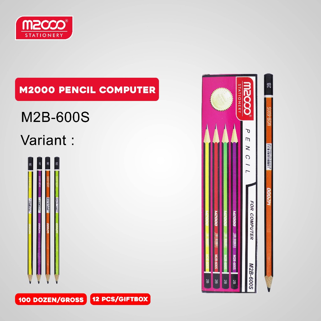 

M2000 PENSIL 2B / PENSIL KAYU 2B TERMURAH M2B-600 KEMASAN 12BOX (144 PCS)