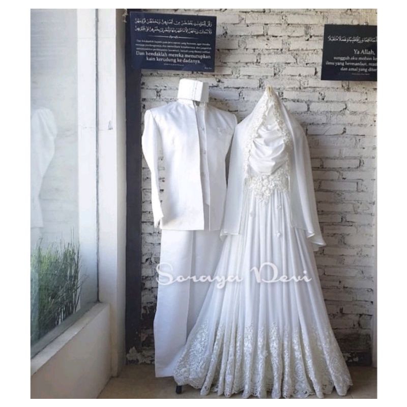 sepasang baju kurung sepasang baju akad baju nikah baju Melayu baju Malaysia baju pengantin Malaysia
