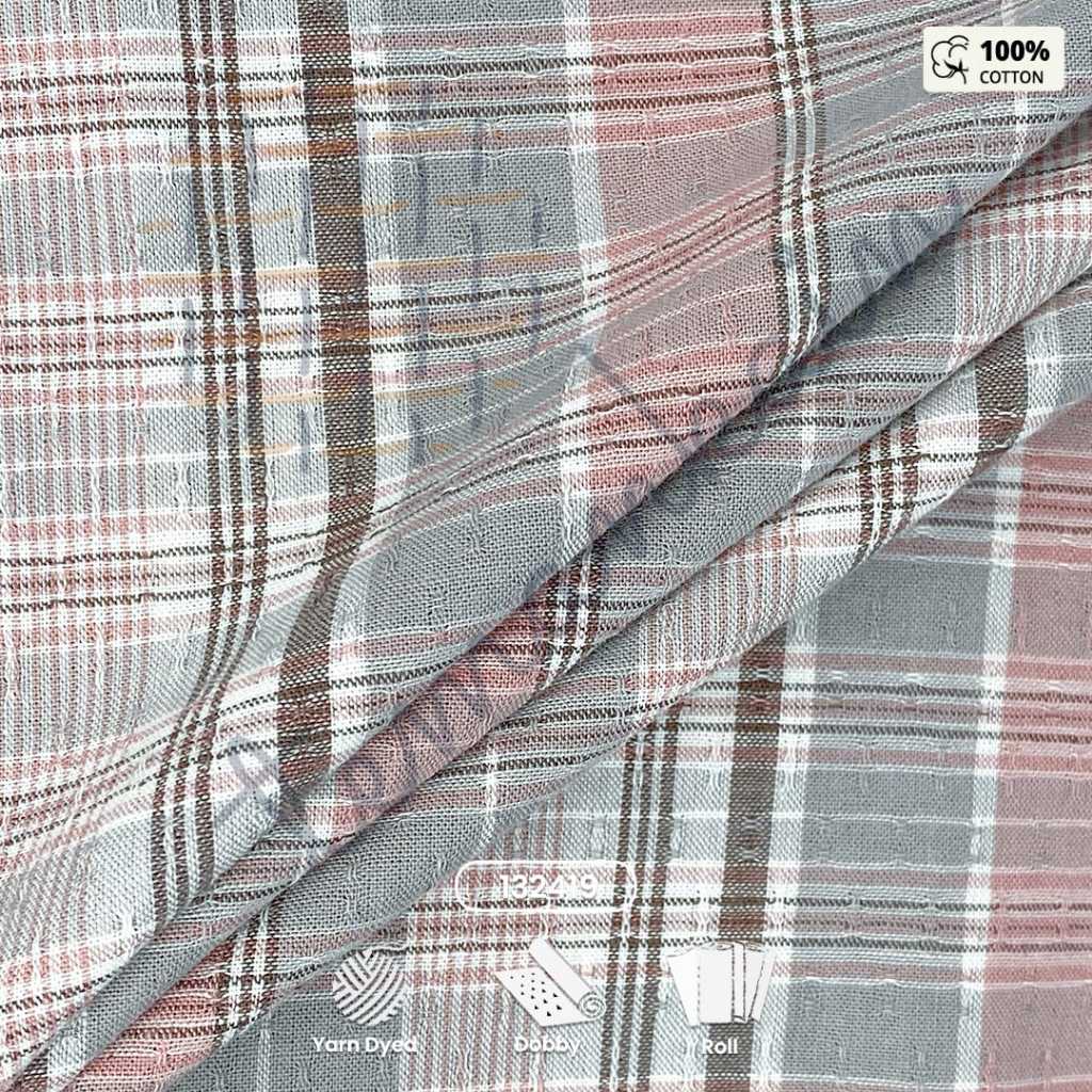 (50 CM) Kain Full Cotton Combed 30s Yarn Dyed Premium Motif Kotak-Kotak Temankain 132419 | 132588 | 