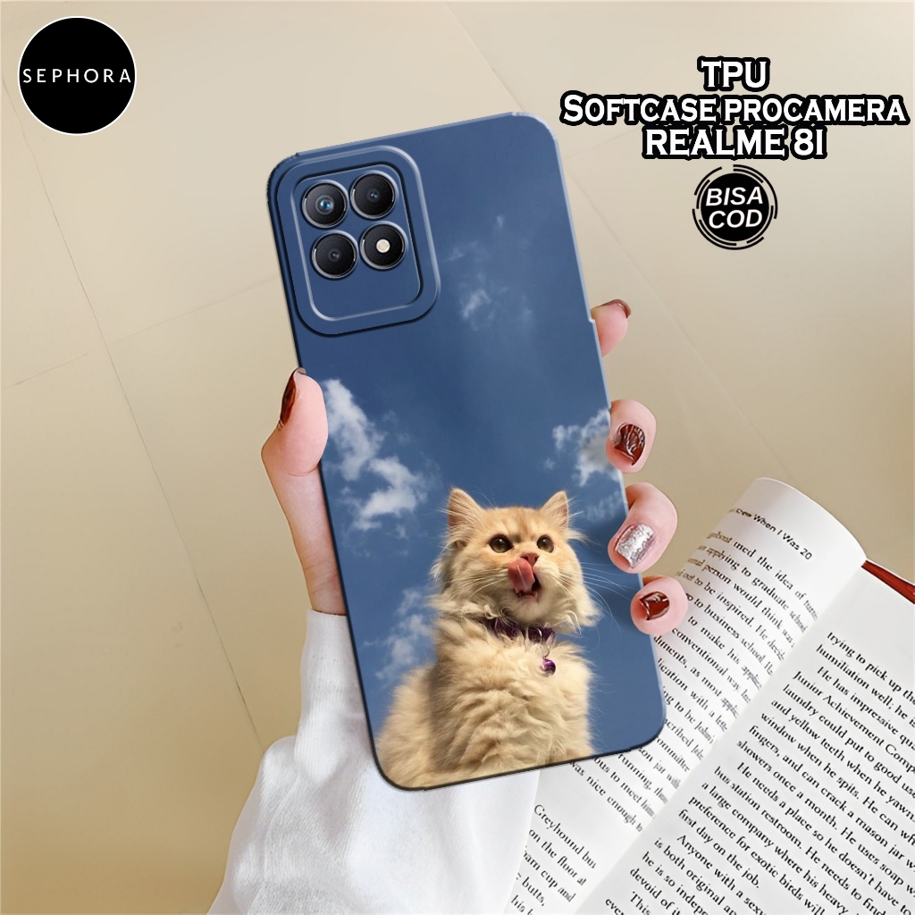 Case Realme 8i Terbaru - Fashion Case Kucing - Softcase Realme 8i Terbaru - Case Pro Camera - Casing