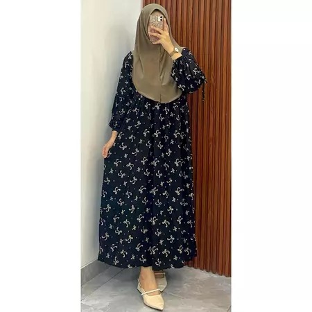 Gamis kayla Rayon Set Hijab Jersey Premium Kayla Long Dress Inpirasi Outift Lebaran