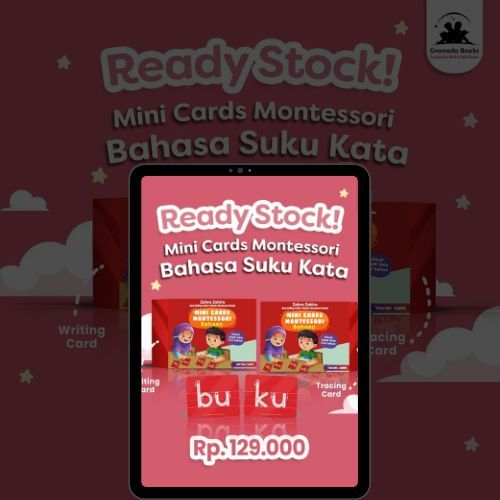 Mini Cards Montessori Bahasa Suku Kata