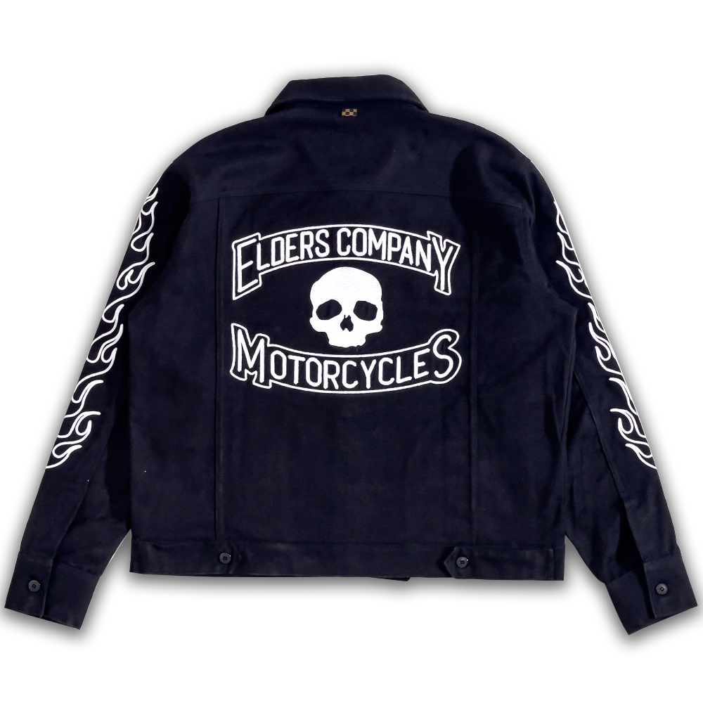 Elders Co Twill Trucker Jacket - Skull Embro