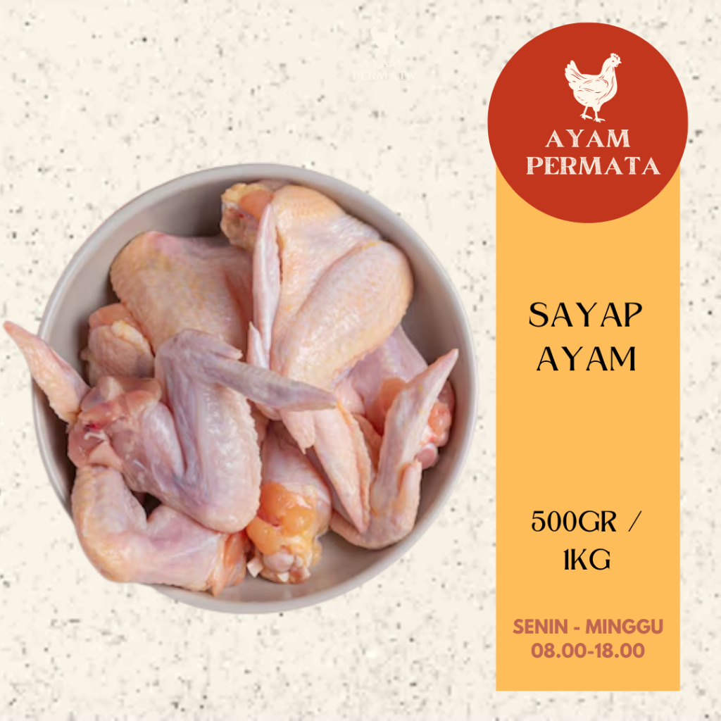 

AYAM PERMATA Sayap Ayam 500GR / 1KG - Chicken Wings Buffalo Wing