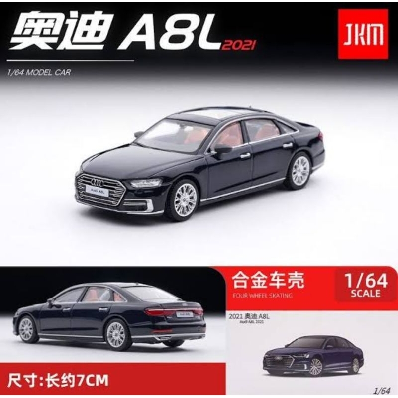 JKM audi A8L black big sedan VIP 64 mini scale GT hobby japan diecast pop race