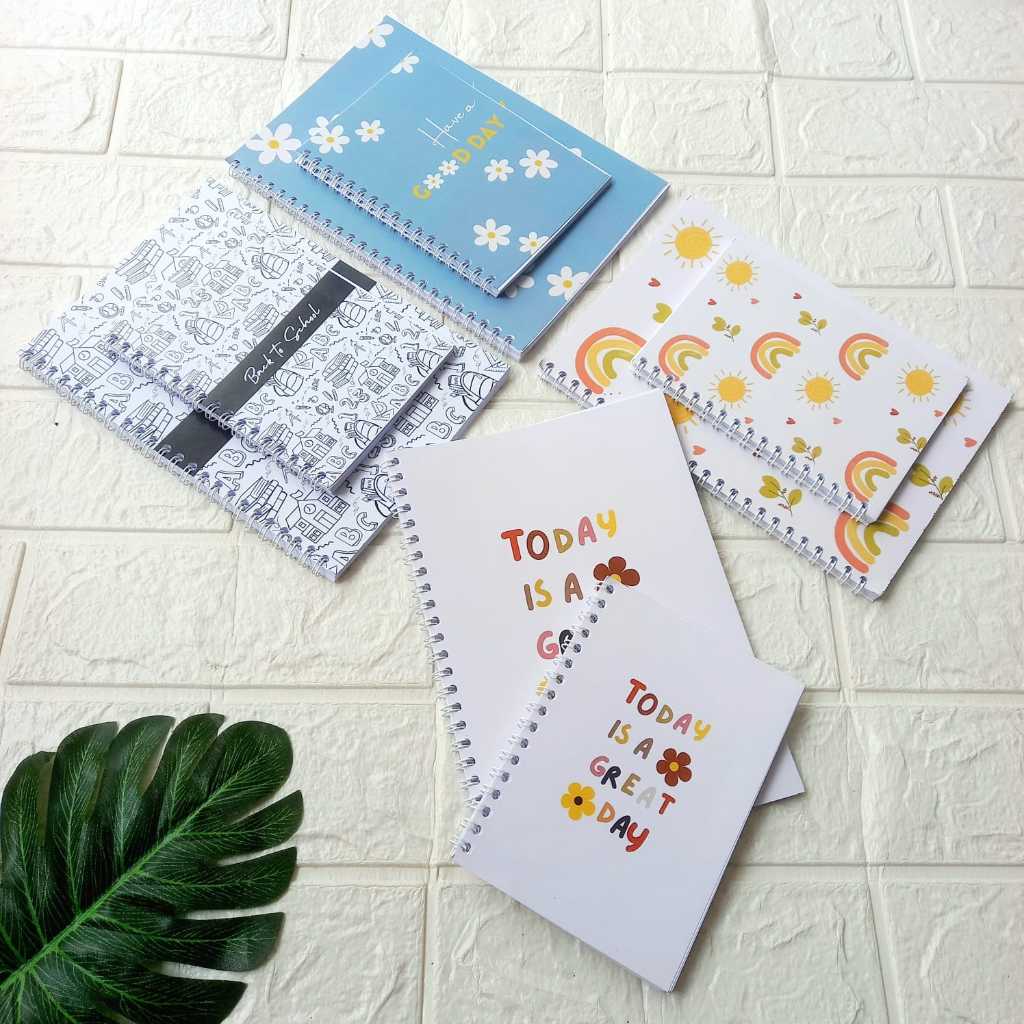 

Notebook Buku Tulis Catatan Note Book Spiral A5 A6 Cover Motif Art Paper