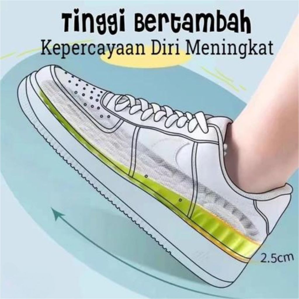 Sol Sepatu Peninggi Badan / Insole Peninggi Badan /  Insole Tambah Tinggi Pria & Wanita / Sol Sepatu