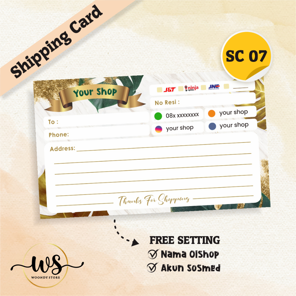 

STICKER LABEL PENGIRIMAN OLSHOP CUSTOM SHIPPING CARD SERI 1