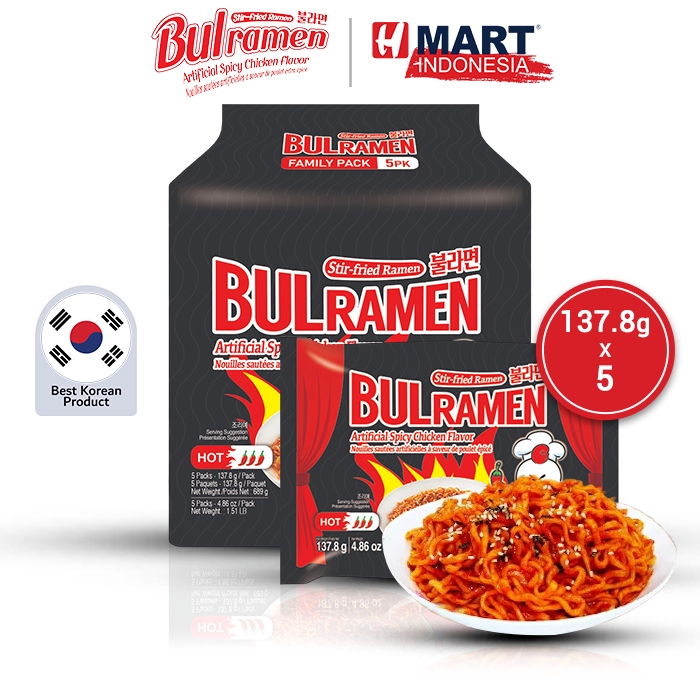 

BUL RAMEN Original - Stir-Fried Ramen with Artificial Hot Spicy Chicken Flavor 137.8g x 5pcs