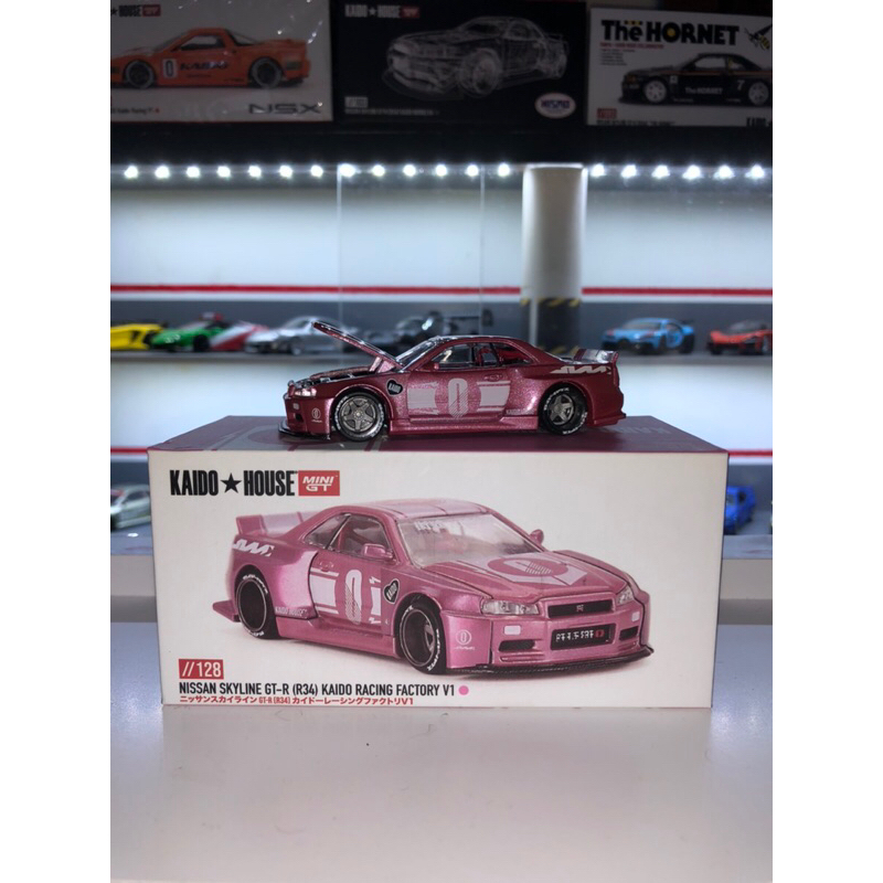 Kaido House x Mini Gt Nissan R34 Pink Kaido Racing factory v1