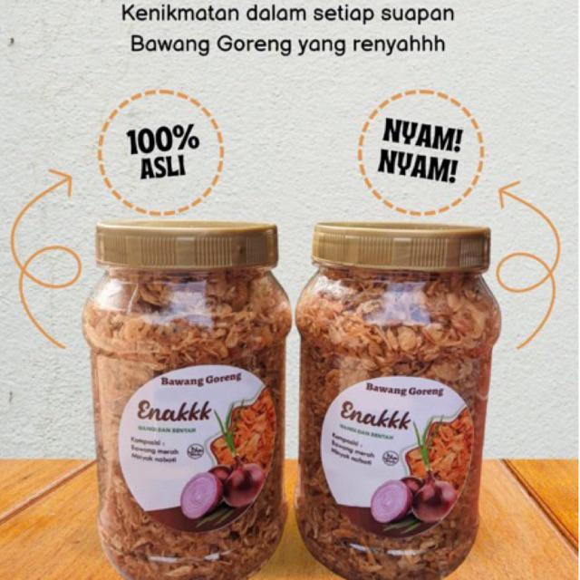 

Bawang Goreng Kriuk,Asli tanpa Campuran tepung