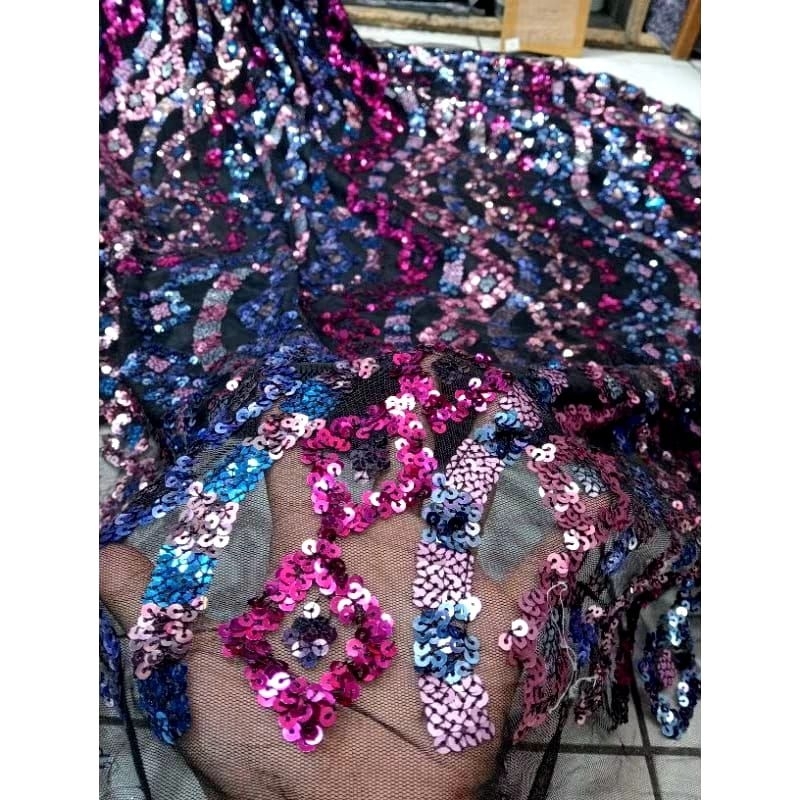 BAHAN/KAIN TILE SQUIN FULL PAYET/ TILE MOTIF FULL PAYET