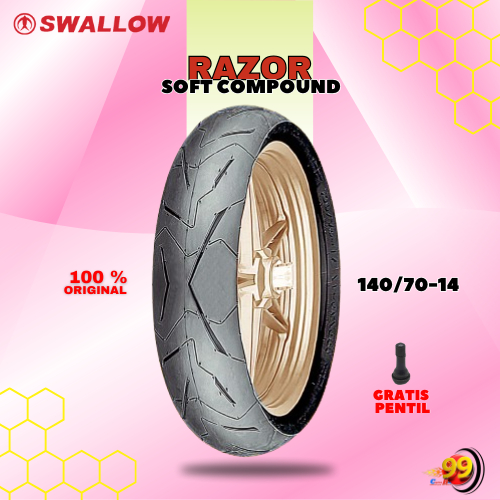 Ban SWALLOW RAZOR Belakang Tubles Motor YAMAHA AEROX SOFT COMPOUND 140/70 Ring 14