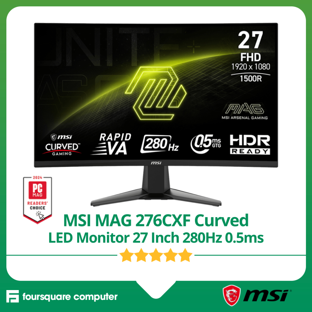 MSI MAG 276CXF Curved LED Monitor 27 Inch Curved 280Hz 0.5 ms