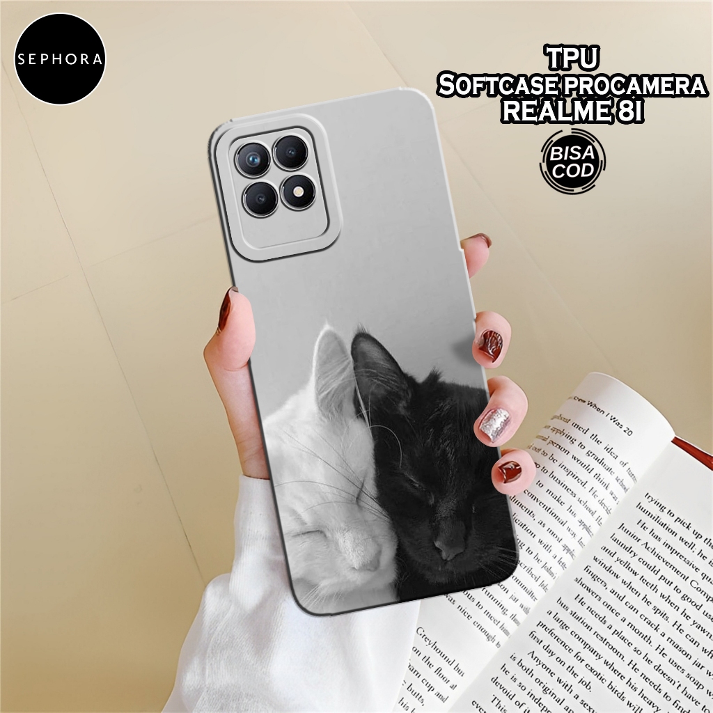 Case Realme 8i Terbaru - Fashion Case Kucing - Softcase Realme 8i Terbaru - Case Pro Camera - Casing
