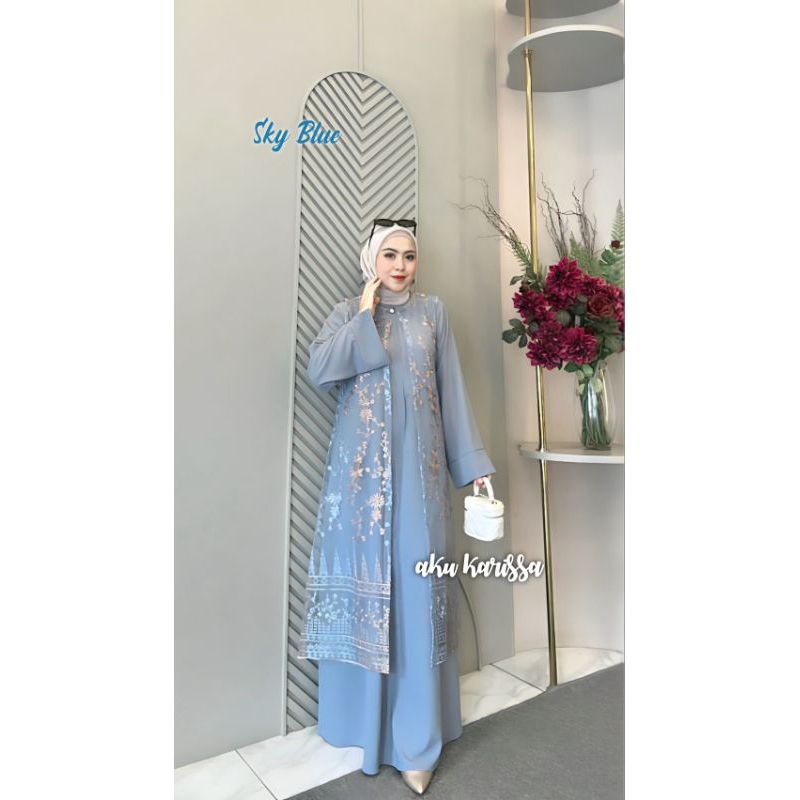 SYAFIRA ABAYA BROKAT by AKU KARISSA / GAMIS SYAFIRA / GAMIS OUTER LEPAS PASANG / GAMIS INNER SET OUT