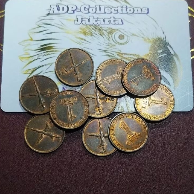 Koin 1 cent malaya and british borneo 1962