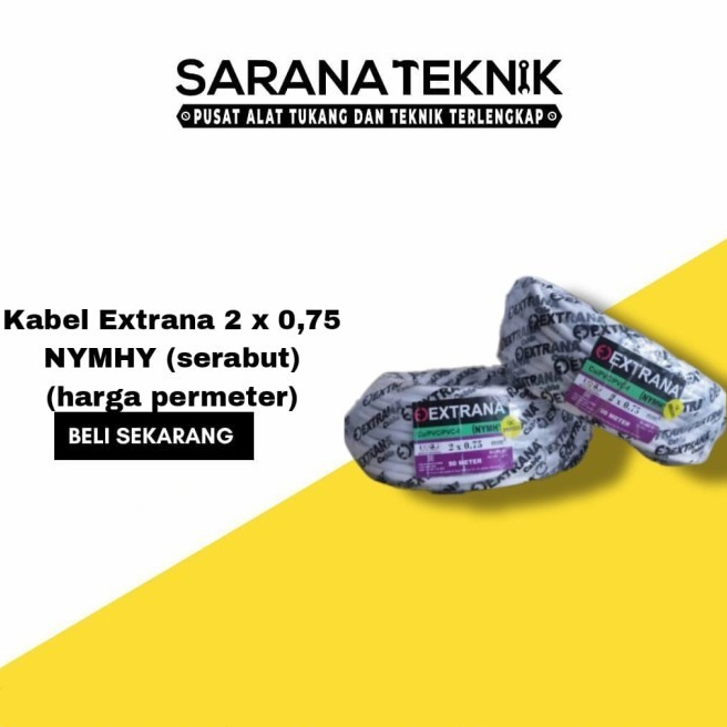 Kabel Extrana 2 X 0,75 NYMHY / Kabel Serabut / KABEL LISTRIK SERABUT 2 X 1.5 / KABEL LISTRIK EXTRANA