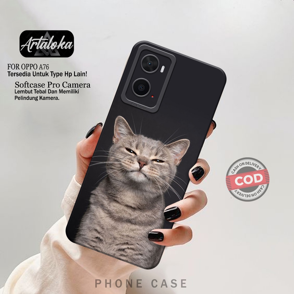 Case Hp Oppo A76 - Fashion Case Kucing - Softcase Oppo A76 - Casing Oppo A76 - Kesing Oppo A76 - Sil