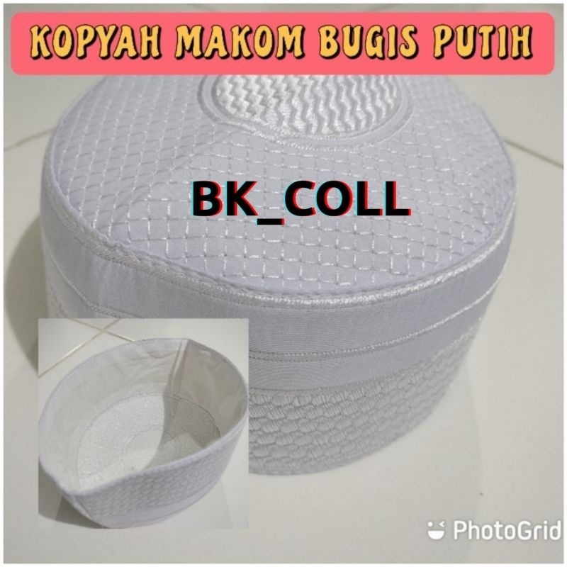 Songkok Kopyah Peci Makom BUGIS PUTIH
