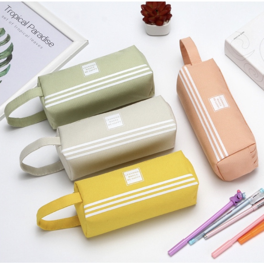

AM KOTAK PENSIL BESAR DOUBLE ZIPPER WARNA PASTEL DUA RESLETING DUAL ZIPPER MUAT BANYAK