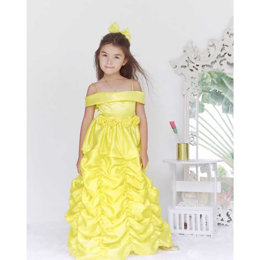 DRESS PRINCESS BELLE | KOSTUM ANAK PRINCESS | BAJU ANAK MODERN