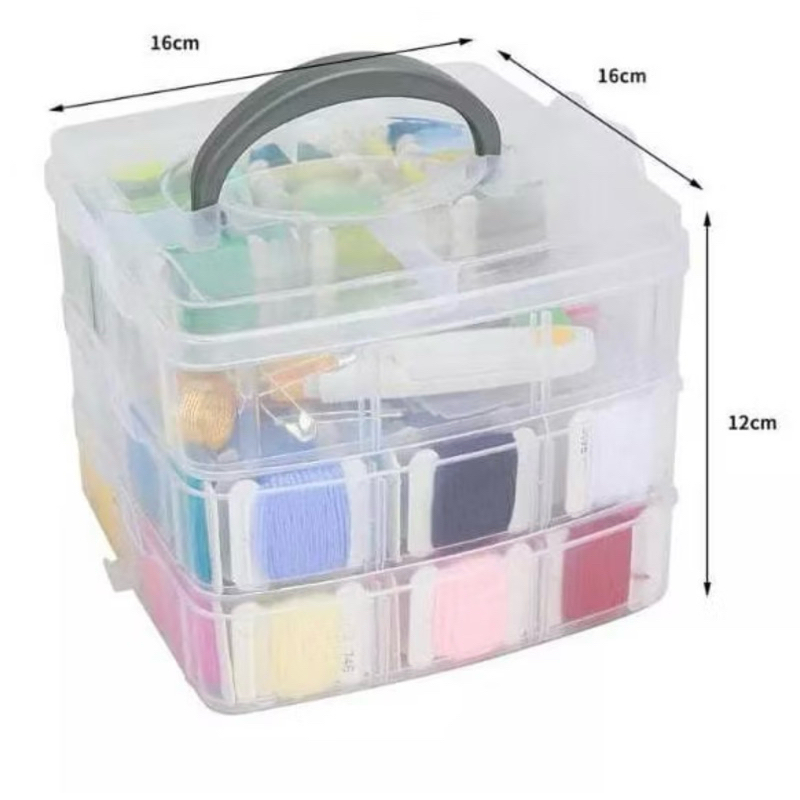 Embroidery Kit, Benang sulam, alat sulam lengkap (kit) 150 warna benang + alat + box ( Free