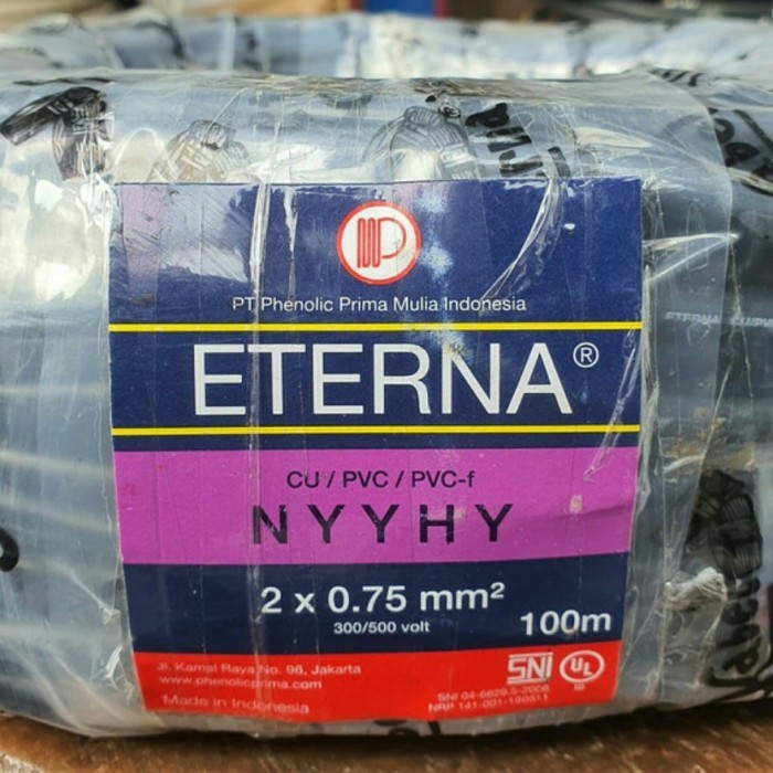 KABEL ETERNA NYYHY 2x0.75 / KABEL LISTRIK ETERNA NYYHY 2x0.75 |PER ROLL 100 M Kabel NYYHY 2x0.75