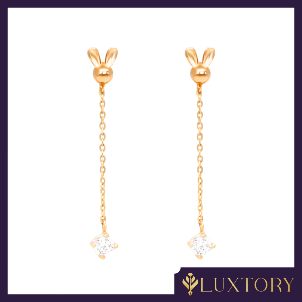 Anting Emas Tauge Model Kelinci Gawil Kadar 8K