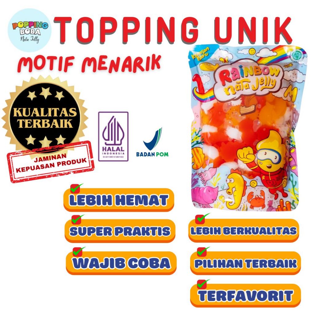 

Boba Bubble Tapiocapearl Cendol Selasih - Jelly Motif Buah Untuk Topping Minuman Cocok untuk Semua Bubuk Minuman - Popping Boba Nata Jelly