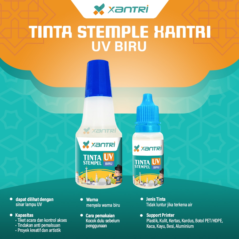 

Xantri - Tinta Stempel UV Xantri Original Blue 10ml 25ml Tinta Tangan Invisible Ink Biru 10ML 25ML