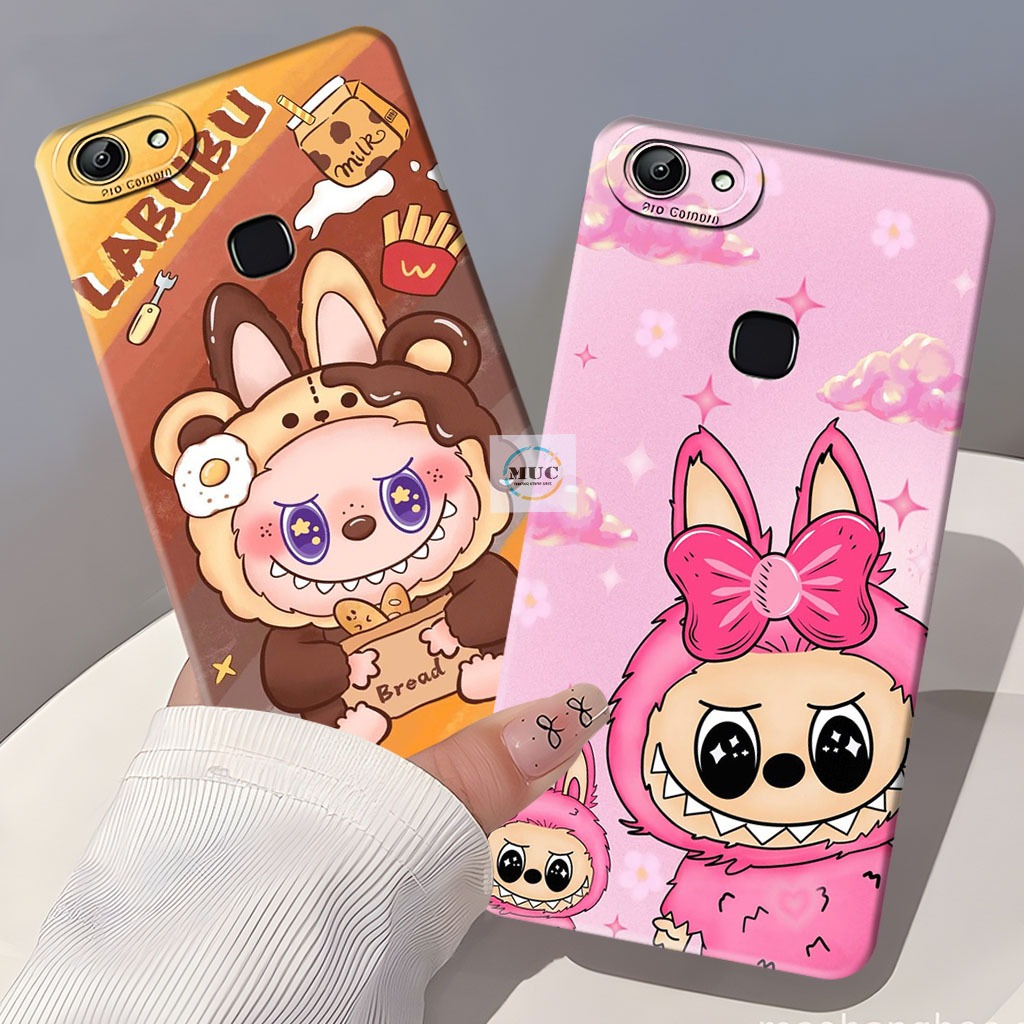 Softcase Vivo V7 Plus / V5 Plus / V9 / Vivo Z1 Pro Case Motif Labubu Pink Lucu - Case Aesthetic - Ma