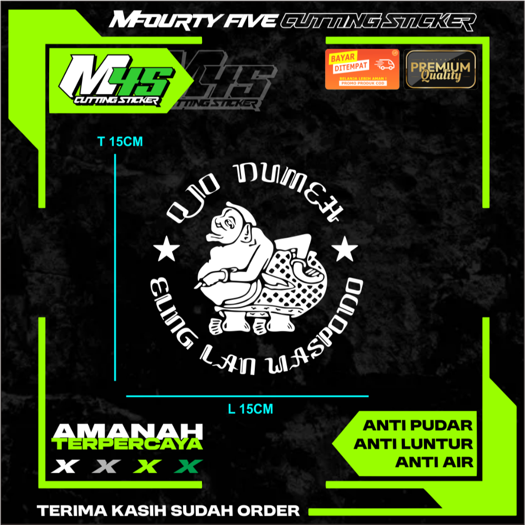 OJO DUMEH TULISAN AKSARA JAWA Cutting Sticker