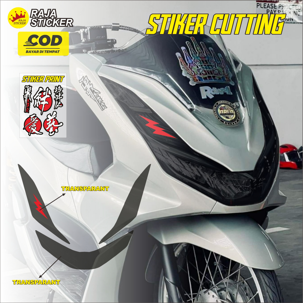 Stiker lampu pcx 160 hitam smoke transparant / Stiker lampu alis pcx 160 / Stiker pcx 160