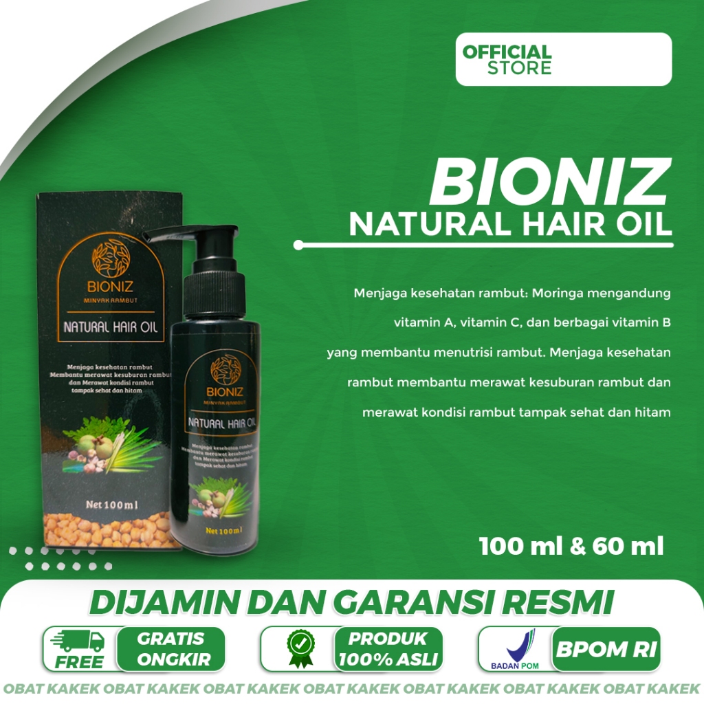 Bioniz - Minyak rambut untuk rambut rontok, rapuh, dan ketombe