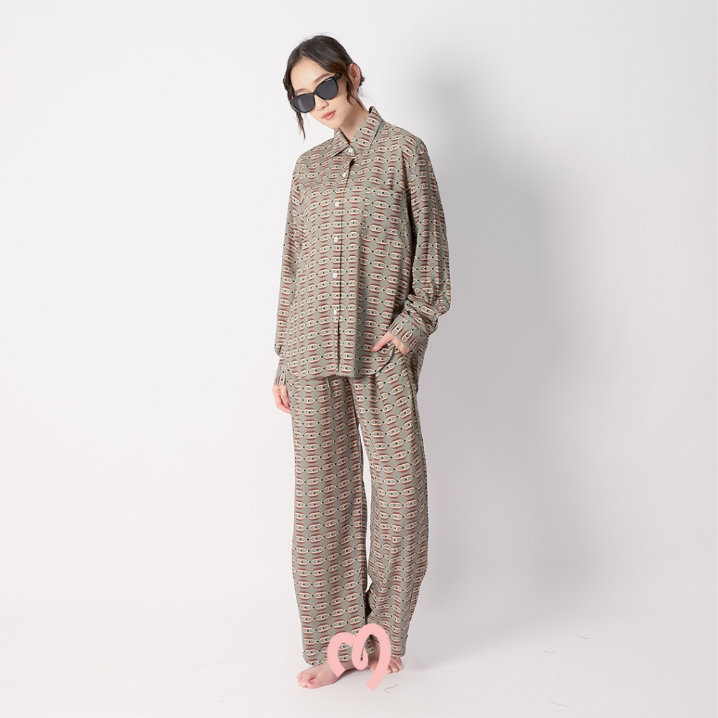 Maluvmama - Piyama One Set Digital Print Rayon Wanita Dewasa - Freya