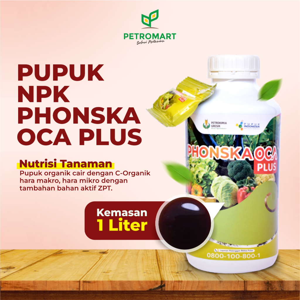 Petrokimia Gresik | Pupuk Phonska OCA Plus | POC | Pupuk Organik Cair | Kemasan 1 Liter