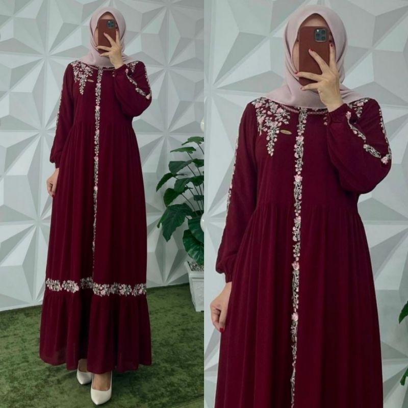 Zifa Fashion || Cod || Mayra Dress Cruty Bordir || Gamis Bordir || Fashion Wanita Terkini || *RHN