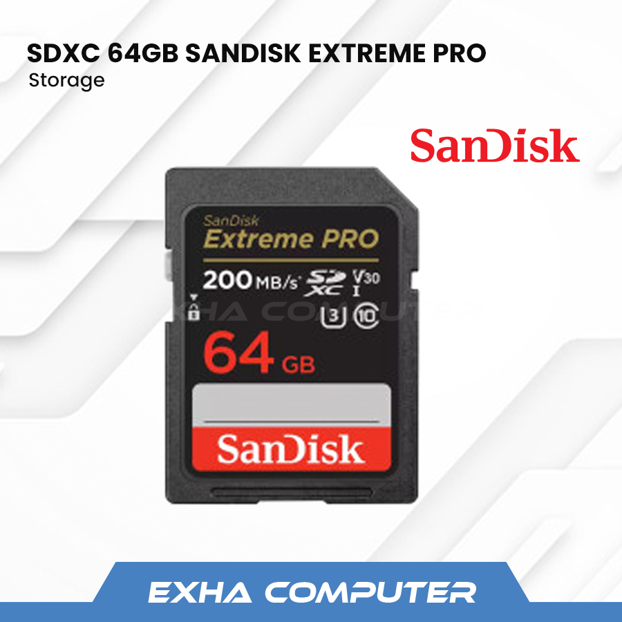 Sandisk SD Card Extreme Pro 64GB SDXC SDcard Extreme Pro 64 GB