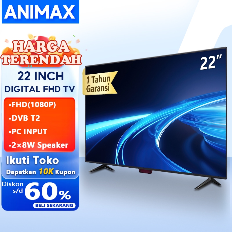 Animax Tv Sakura Digital TV 21/22/24/25/27/30 Inch LED Tv Televisi Garansi 1 Tahun
