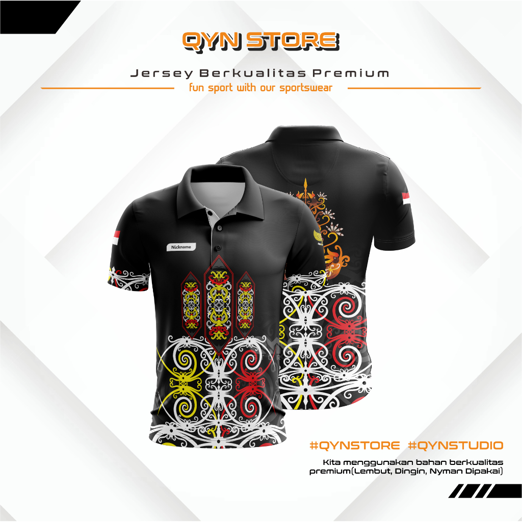 Kaos Batik Kalimantan Jersey Batik Kalimantan Kalimantna Baju Nunukan Borneo Kalimantan Selatan Full