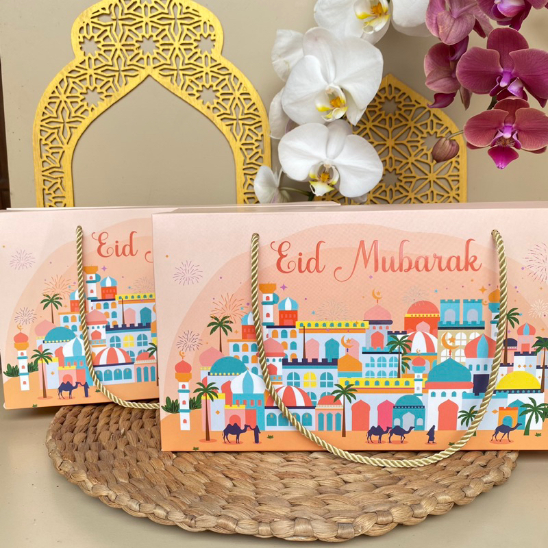 

(10 Box) Eida Paperbag Lebaran Bisa Request Ucapan Free 3 Stiker Toples Paperbag Multifungsi Bisa Untuk Mukena Sarung atau Hampers Lain