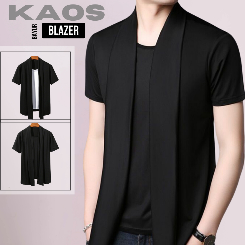 Fobdg Tshirt Blazer Bayur Hitam Pria Kaos Lengan Pendek inner dalam Manyatu Blazer Pria
