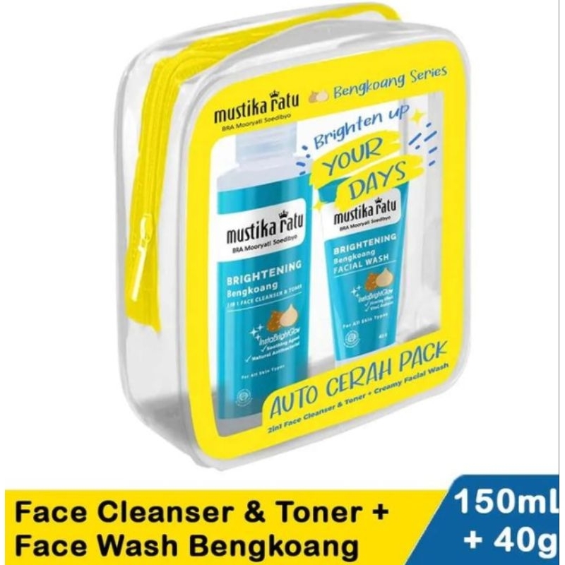 MUSTIKA RATU PAKET 2 IN 1 GRATIS POUCH,pembersih wajah 2 in 1 dan facial wash