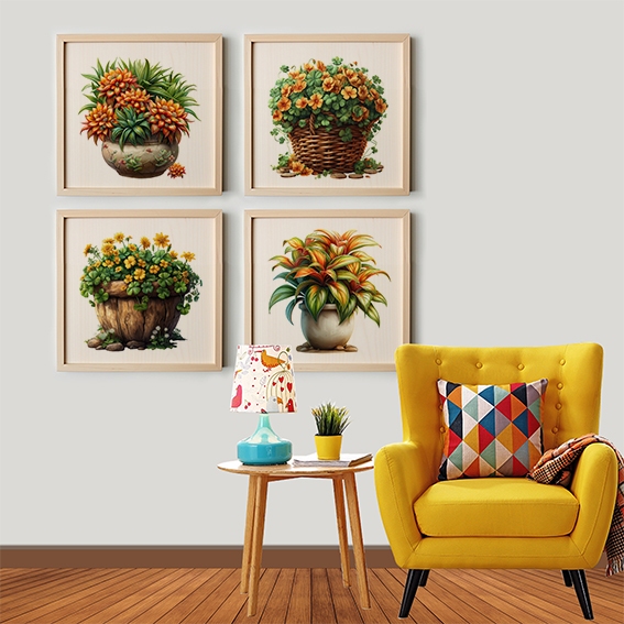 Hiasan dinding aesthetic ruang tamu gambar bunga indah / Hiasan dinding bunga