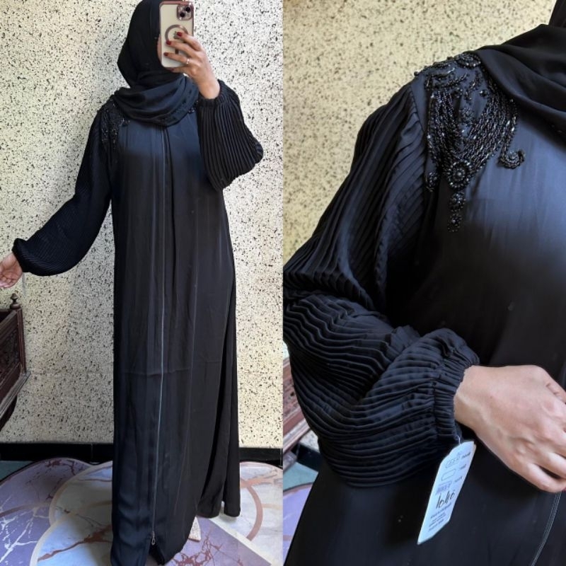 Abaya Mesir Dubai plisket cantik