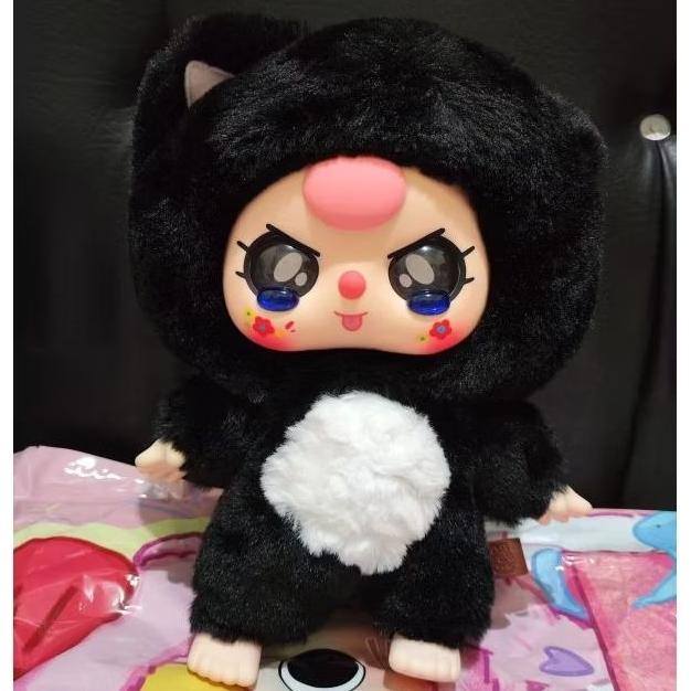 Baby Three 400% Series Vinyl Face Original - Kucing hitam Mata nangis