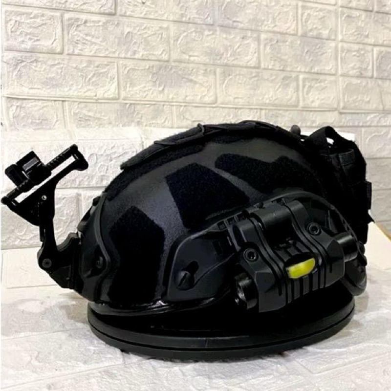 Helm Kevlar Lebel 3a Scorpio + Mounting Nvg + Mounting Senter + Senter led