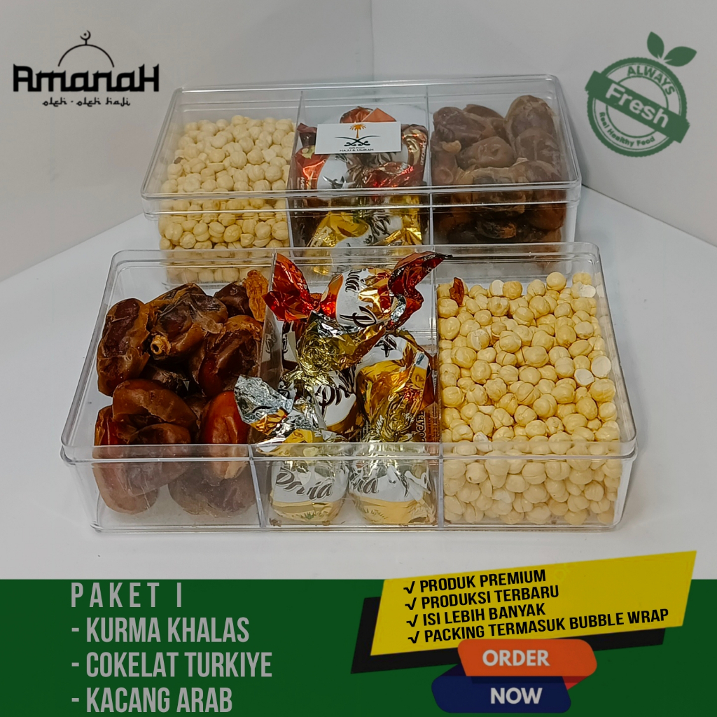 

NOB Paket Hampers Exclusive Oleh-oleh Haji dan Umroh Premium Toples Square Sekat 3 - Isi Lebih