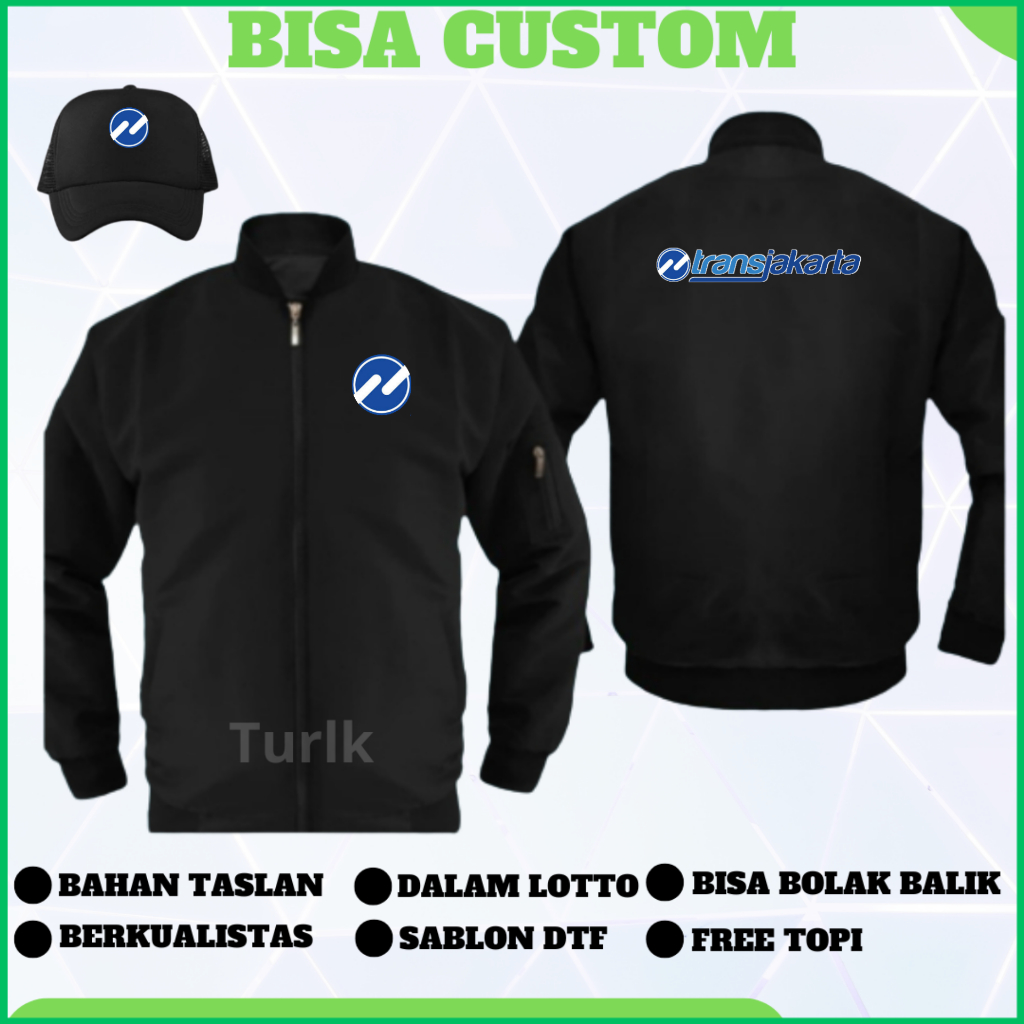Jaket Transjakarta jaket Bomber transjakarta Custom Bomber Keren